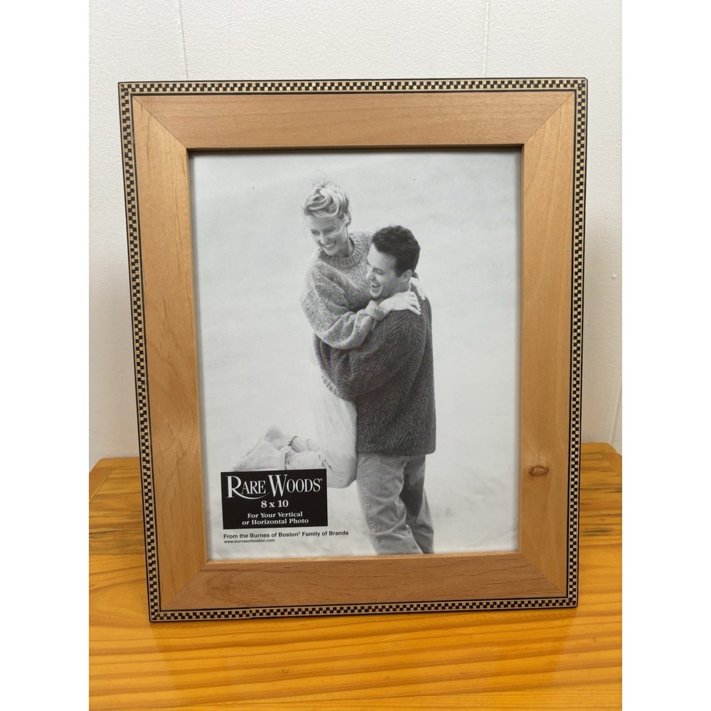 Y2K Wood Frame Fits‎ 8x10 Photo Natural by Rare Woods Checkered Accent Pine